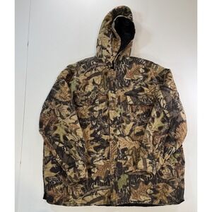 Vintage Camo Jacket Mens L Mossy Oak Break Up Camo Camouflage Duxbak Insulated